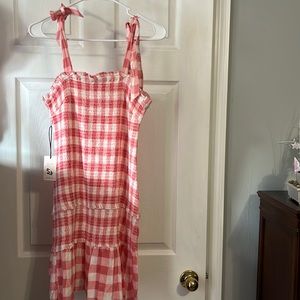 Red plaid summer dress